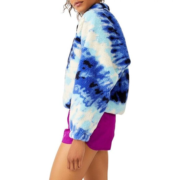 NWT Free People Movement Rocky Ridge Fleece Pullover Jacket Ocean Tie Dye Combo - Picture 3 of 13